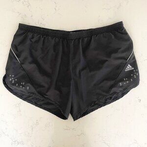 Adidas Supernova Clima365 Poly Running Track Shorts w Liner Black & Silver Sz M